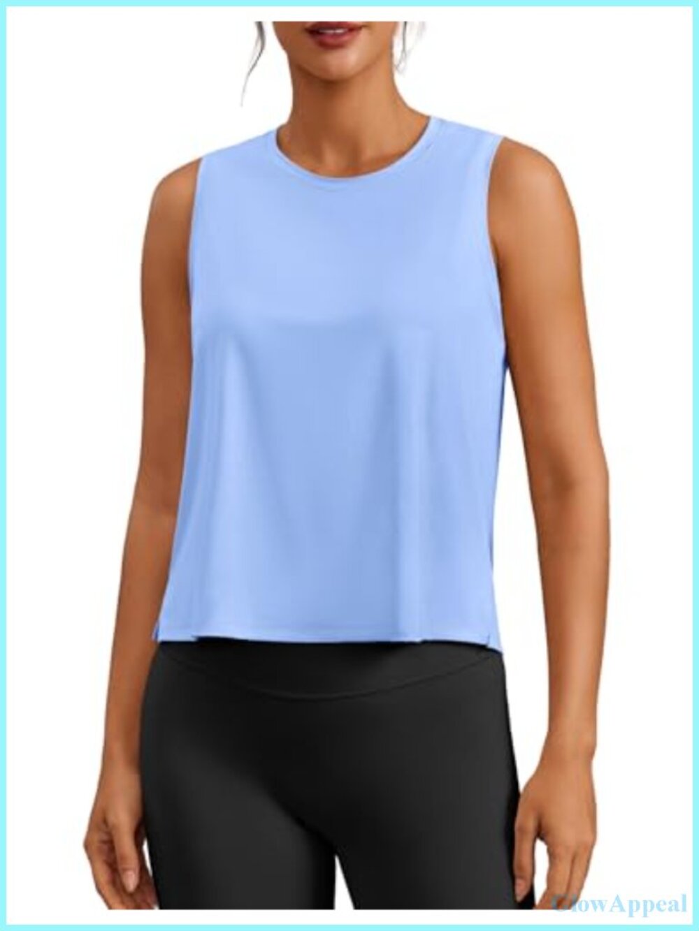 Ice Silk Athletic Crop Tank Top Cooling UPF 50+ Quick Dry Yoga